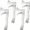 Cotiny 4 Pcs Halloween Foam Axe Toy Fake Hatchet Realistic Axe Prop for Halloween Costume Cosplay Party Favor, Silver