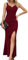 Missufe Sommerkleid Cocktailkleid Festliche Partykleid Maxikleid Damen Abendkleid Bodycon Kleider (Burgunderrot, groß)