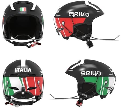 Briko Unisex – Erwachsene Helmet, Shiny Black-White, 58