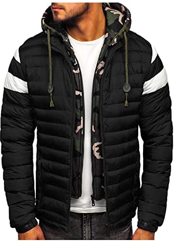 Outdoor Kleidung Herren, Gefüttert Classics Winter Praktischen Kleidung Arbeitsanzug Warm Hooded Wasserabweisend Dicke Mantel Jacke Outdoor Kapuze Tolle Winddichte Coat Winterjacke
