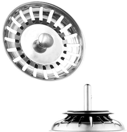 OcioDual Tapón Colador para Desagüe de Fregadero Diametro 79 mm Acero INOX Filtro de desechos Cesta de Drenaje para Fregaderos