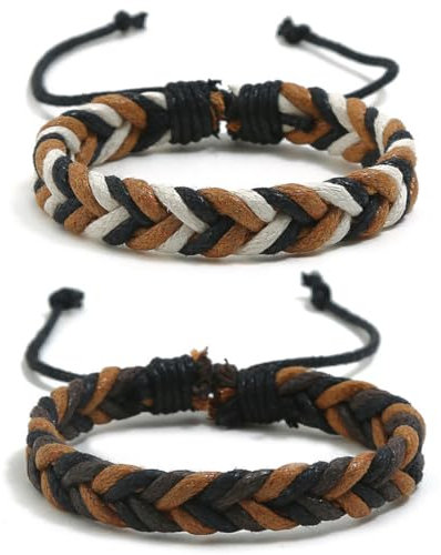 VBKITW 2pcs Portafortuna Braccialetto, Tibetano Amicizia Color Corda Bracciale. Per uomo donna adolescenti. Dimensione regolabile, Fatto a Mano