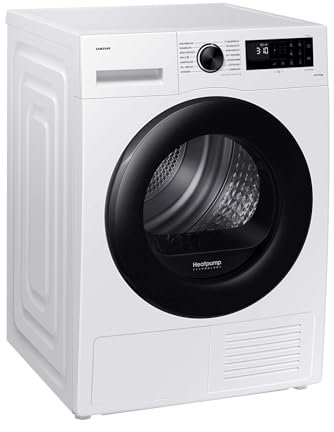 Samsung Wärmepumpentrockner, 8 kg, EEK: A++, Wäschetrockner mit WiFi-SmartThings-App, Hygiene-Programm, Air Refresh, Knitterschutz, Weiß/Schwarz, DV81CGC0B0AEEG