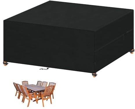 VANSHEIM Abdeckung Gartenmöbel Wasserdicht 420D Oxford Schutzhülle Gartenmöbel Abdeckung für Gartentisch und Loungemöbel Abdeckung Wasserdicht Abdeckplane Gartenmöbel Abdeckhauben Hüllen 200x140x90cm