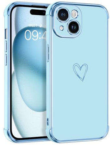 DUEDUE für iPhone 15 Hülle, Hülle iPhone 15 Handyhülle Silikon Stoßfeste Schutzhülle Soft Silikon TPU für iPhone 15 Hülle 6.1 Blau