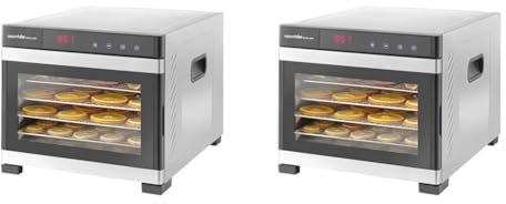 SousVideTools/Hendi| 6 Tray Stainless Steel Dehydrator | Food Dryer | Touch Panel, Timer & Thermostat Control | Drying Fruit, Meat and Vegetables (Pack of 2)