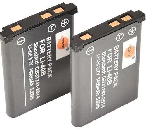 LI-40B LI-42B DSTE DE Lot de 2 batteries de rechange 3,7 V pour appareils photo Fuji NP-45, Kodak KLIC-7006 LB-012, Olympus IR-300 FE-150 Stylus 700 TG-310 X Series