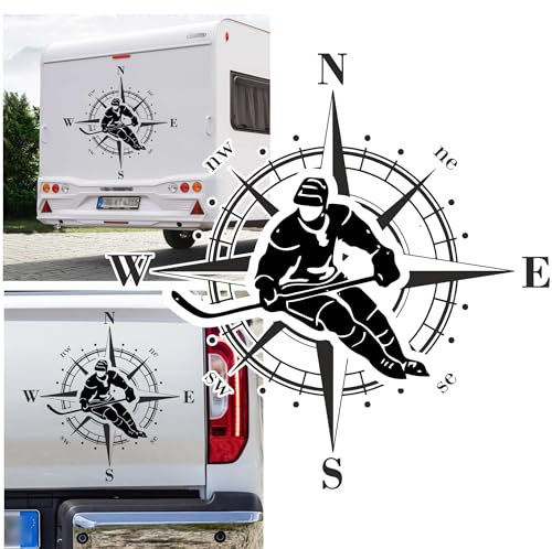 Rakelfix Kompass Eishockey Hockey EIS Sport Kufen Aufkleber freie Größe&Farbe Auto Camper Wohnmobil Caravan Autoaufkleber Wohnwagen Sticker Kompassrose