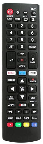 Alltro Télécommande TV de Remplacement pour LG AKB75375501/LCD LED Smart TV/Netflix Fonction Amazon