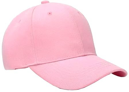 Casquette unisexe de taille réglable avec velcro pour homme et femme, casquette de baseball lisse basique – Casquette noire, bleue, beige [Respirant et résistant] – Design classique, rose, 56-60