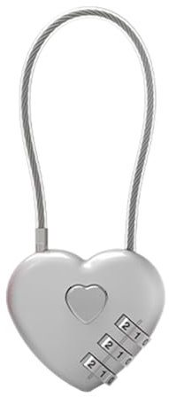Lucchetto a forma di cuore con codice a 3 cifre, lucchetto a forma di cuore, lucchetto a forma di cuore, con password, per bagagli, zaini, portagioie, armadietti