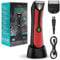 Vexloria Ball Trimmer Men, Body Groomer Men, Electric Groin Hair Trimmer, Body Hair Trimmer Men, Pubic Hair Trimmer with Ceramic Blade Head, Wet/Dry Shaver with LED Light and Charging Base（Red）