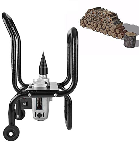 STMKB Partidor De Leña Eléctrico, Herramienta para Partir Leña Doméstica Totalmente Automática, Partidor De Leña con Encendido De Leña con Piedra De Afilar para Chimeneas Y Fogatas