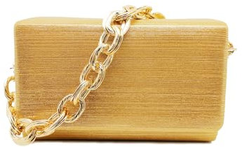 CORIOS Borsetta da Sera da Donna Pochette Piccolo con Catena Clutch in Paillettes Borsa Sposa Elegante Borsa a Spalla Lussuoso Borsa a Tracolla Cerimonia Ballo Festa Cocktail Borse Messenger Giallo