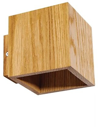 LED Wood Wandleuchte Innen Holz - Handgefertigte Wandlampe aus Eichenholz - Wandbeleuchtung G9 max. 12 W - Wandstrahler für Wohnzimmer, Badezimmer, Schlafzimmer und Treppenhaus, Glühbirne nicht inkl.