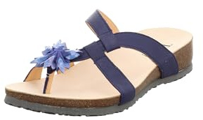 Think! Damen JULIA chromfrei gegerbte nachhaltige Pantolette, INDIGO/KOMBI 8000