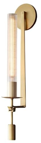 GOOPEEG Wall Mount Light Fixture E27 Brass Wall Sconce,Modern Creative Wall Light with Glass Cylindrical Shade Minimalist Decor Wall Lamp Wall Lamp Fitting Fixtures