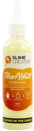 Slime Creator - Glow Base Pearl White Glue - 180ml Bottle for Shimmering, Glow-in-the-Dark Slime