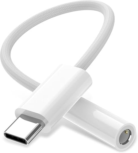 USB C to 3.5mm Female Headphone Jack Adapter, USB C to Aux Audio Dongle Cable Cord Compatible with i-Phone 16 Pro Max/15 Pro/15, Sam-sung Galaxy S24/S23/S22 Ultra, i-Pad Pro, Pixel 9/8