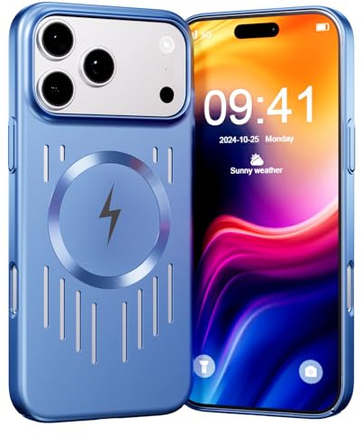 AKABEILA für iPhone 16 Hülle Atmungsaktive Wärmeableitung Kompatibel mit MagSafe Kühlung Magnetische Ladehülle Handyhülle Schutzhülle 6.1 Zoll
