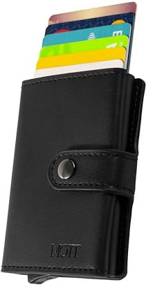 MOTT Portefeuille Homme Slim en Cuir avec Porte-Monnaie et Blocage RFID | Porte Carte Bancaire et Protège Carte | Porte Feuille pour Homme Compact avec Compartiment à Billets – Porte Cartes