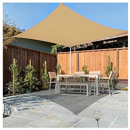 Tenda parasole a vela, 3,6 x 3,6 m, per esterni, giardino, patio, tenda da sole con corda in HDPE traspirante