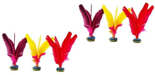 KONTONTY 2 Sätze Rot Gelb Weinrot Kinder Spielzeug Federbälle Kicking Federbälle Spielzeug 3 Stück * 2