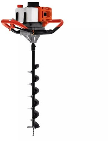 Tarière 52 cc 2 temps pour clôtures, plantes et poteaux - Livré avec embouts de 4, 6 et 8, 2,4 CV de puissance et embouts à changement rapide