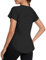IECCP Women's Sport T-Shirt Summer Short Sleeve UPF 50+ UV Workout Tops with Back Breathable Mesh Quick Dry Running Top Loose Fit Fitness Top for Gym Golf Tennis Cycling Black M