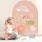 Magnettafel Kinder Selbstklebend, Magnetwand Kinderzimmer 80×100 cm Bogen（Kamelrosa）
