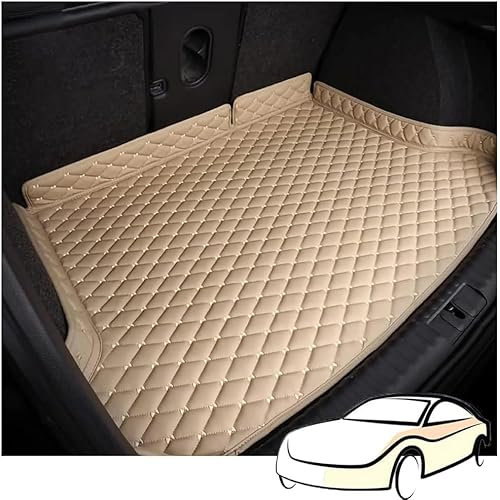 Auto Kofferraummatte für Skoda Octavia Combi RS (2020–2024), Wasserdicht Kofferraumwanne Schutzmatte Antirutsch Kofferraum Schutz Interieur Zubehör,4 Beige