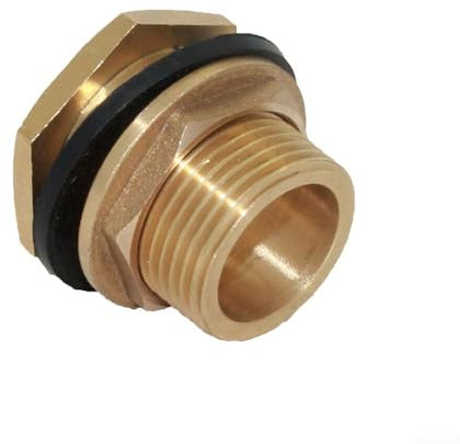 Bebykilemi Connettore per serbatoio pioggia, raccordi in ottone per tubi, per serbatoi d'acqua e sistemi di acqua piovana, per serbatoio dell'acqua, rubinetto, raccordo, adattatore per tubo cisterna
