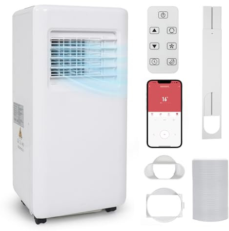 ARTETHYS Air Conditioning Unit, 9000BTU Portable Air Conditioner Cooler with Smart APP, 4-in-1 AC Unit with Remote Control, 24H Timer, Cooling Dehumidifier & Fan Modes, Home Office