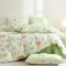 Lanqinglv Bettwäsche 135x200 Mädchen Grün Weiß Pfirsich Blätter Kinder Bettwäsche aus Microfaser,ÖKO-TEX Bettwäsche Set Allergiker - Herzen Bettbezug mit Reißverschluss und 1 Kissenbezug 80x80 cm