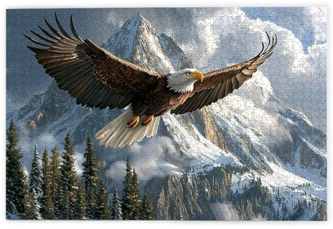 Puzzle 3000 Teile, Adler Puzzle 3000 Teile Erwachsene, Holzpuzzle Erwachsene, EIN Herausforderndes Rätsel, Puzzlespiele für Die Ganze Familie, Holzpuzzle für Zimmer Deko Wohnzimmer, Geschenke, T-14