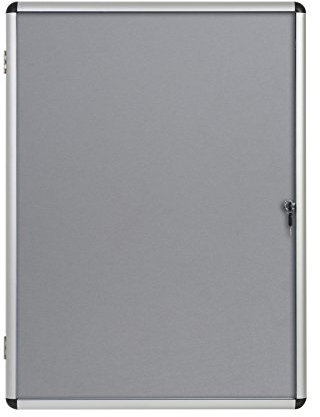 Bi-Office VT950103150 Exhibit Schaukasten für den Innenbereich, Filzoberfläche, 94 x 128.8 cm, grau