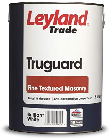 Leyland Trade Truguard Fine Textured Masonry Paint - Brilliant White 5L