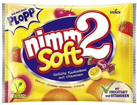 nimm2 Soft - Caramelos masticables rellenos de fruta con vitaminas (800g)