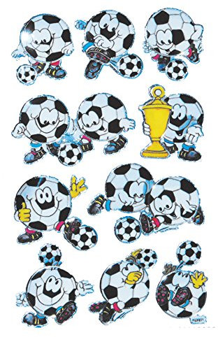 AVERY Zweckform 53155 Kinder Sticker Fußball Gesichter (3D Effekt) 10 Aufkleber