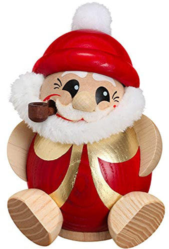 Seiffener Volkskunst | Kugelräucherfigur | Nikolaus 11 cm | Räuchermann | Räuchermännchen aus Seiffen | 19182 | mit Mütze und Pfeife