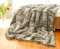Wohnen & Accessoires GmbH & Co. KG Große Felldecke, Tagesdecke, Webpelzdecke Grauwolf grau-beige 220x240cm