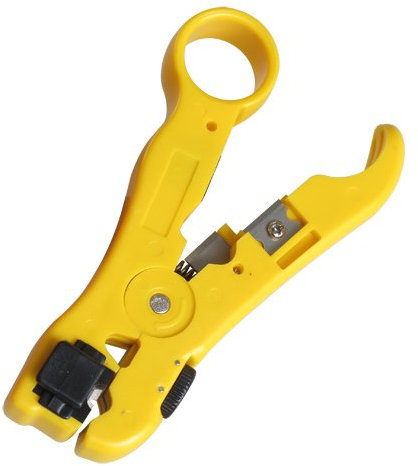 Cable coaxial universal de cable coaxial de la chaqueta de terminal de pelacables coaxiales alicates cortador de pelado tijeras herramienta para RG59 RG6 RG7 RG11