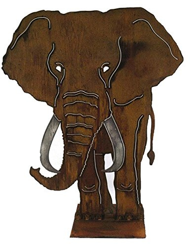 Klocke Edelrost Dekor Gartendeko Rostoptik - Großer Metall Elefant/Elefantendekoartion - Höhe 120cm - Rost Dekoration/Dekoelefant für Garten