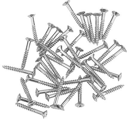 40 Pcs Gitarre Pick Up Schrauben, Humbucker Pickup Schrauben Set Kit Ring Befestigung(Silber)