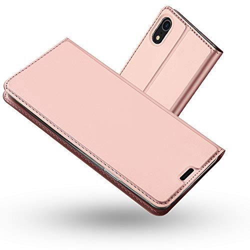 Coque iPhone XR,Radoo Ultra Mince en Cuir PU Premium Housse à Rabat Portefeuille Coque Étui de Protection Bumper Folio à Clapet avec [Fente pour Carte] pour Apple iPhone XR 6.1 Pouces (Or Rose)