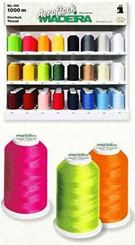 Madeira Aeroflock Filo Overlock 1000m – 100% Poliestere Filanca – Alta Elasticità – Per Tagliacuci, Maglieria, Sport e Intimo – Made in Germany