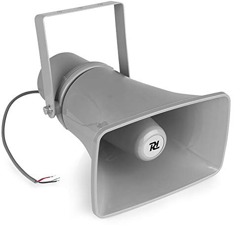 PD HS20 Weatherproof Horn Speaker PA System 100V with Adjustable Power Taps 5W, 10W, 20W - Outdoor ABS IP66 Loudspeaker for School, Park, Warehouse, Commercial Audio Installations, 1 Piece