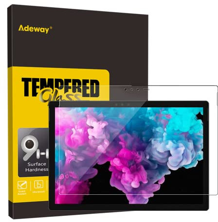 Adeway Screen Protector for Microsoft Surface Pro 6/5/4-12.3 inch,Compatible with Surface Pen, Tempered Glass,Precise Cutouts,Scratch Resistant