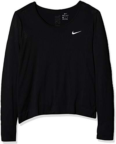 Nike W Nk Infinite Top LS Long Sleeved T-Shirt - Black/(Reflective Silver), Small