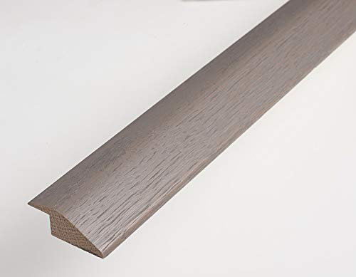 Solid Oak R Section 15mm Ramp Threshold Door Strip Trim 90cm for Wood Flooring (0.9m, Dark Grey)